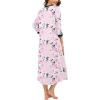 imageSWOMOG Women Zipper Robe Long Housecoat Zip Up Bathrobes Full Length Nightgown Loungewear with Pockets S3XLFloral Pink