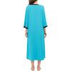 imageSWOMOG Women Zipper Robe Long Housecoat Zip Up Bathrobes Full Length Nightgown Loungewear with Pockets S3XLPeacock Blue