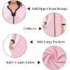 imageSWOMOG Women Zipper Robe Long Housecoat Zip Up Bathrobes Full Length Nightgown Loungewear with Pockets S3XLPink
