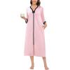 imageSWOMOG Women Zipper Robe Long Housecoat Zip Up Bathrobes Full Length Nightgown Loungewear with Pockets S3XLPink