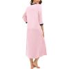 imageSWOMOG Women Zipper Robe Long Housecoat Zip Up Bathrobes Full Length Nightgown Loungewear with Pockets S3XLPink
