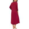 imageSWOMOG Women Zipper Robe Long Housecoat Zip Up Bathrobes Full Length Nightgown Loungewear with Pockets S3XLWine Red
