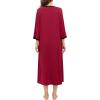 imageSWOMOG Women Zipper Robe Long Housecoat Zip Up Bathrobes Full Length Nightgown Loungewear with Pockets S3XLWine Red