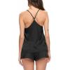 imageSWOMOG Womens Satin Pajama Cami Set Sexy Lingerie Silky Sleepwear Nightwear 2 Piece Pj Short Sets Black