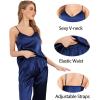imageSWOMOG Womens Silk Satin Pajamas Vneck Cami Pj Set 2Piece Sleepwear Loungewear