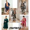imageSWOMOG Mens 3 PCS Satin Robe with Pants ampamp Shorts Set Kimono Bathrobe Long Sleeve Sleepwear Pjs Sets with PocketsBlack Dragon