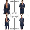 imageSWOMOG Mens 3 PCS Satin Robe with Pants ampamp Shorts Set Kimono Bathrobe Long Sleeve Sleepwear Pjs Sets with PocketsDeep Grey