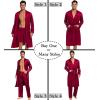 imageSWOMOG Mens 3 PCS Satin Robe with Pants ampamp Shorts Set Kimono Bathrobe Long Sleeve Sleepwear Pjs Sets with PocketsDeep Wine Red