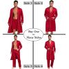 imageSWOMOG Mens 3 PCS Satin Robe with Pants ampamp Shorts Set Kimono Bathrobe Long Sleeve Sleepwear Pjs Sets with PocketsRed