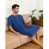 imageSWOMOG Mens 2 Pack Nightshirt Comfy Big ampamp Tall Henley Sleep Shirt Soft Loose Pajama Short ampamp Long Sleeve Nightgown SXXL Navy Medium