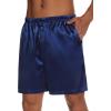 imageSWOMOG Mens 3 Pack Satin Pajama Shorts Silk Pajama Boxer Lounge Sleep Bottoms Button Fly with Pockets ampamp DrawstringBlackNavy BlueWine Red