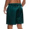 imageSWOMOG Mens 3 Pack Satin Pajama Shorts Silk Pajama Boxer Lounge Sleep Bottoms Button Fly with Pockets ampamp DrawstringBlackWhiteDeep Green
