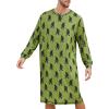 imageSWOMOG Mens Nightgown Long Sleeve Lounge Sleep Henley Shirt Pajama Big ampamp Tall Nightshirt Comfy Nightwear SXXLArmy Green Bigfoot
