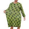 imageSWOMOG Mens Nightgown Long Sleeve Lounge Sleep Henley Shirt Pajama Big ampamp Tall Nightshirt Comfy Nightwear SXXLArmy Green Bigfoot