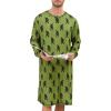 imageSWOMOG Mens Nightgown Long Sleeve Lounge Sleep Henley Shirt Pajama Big ampamp Tall Nightshirt Comfy Nightwear SXXLArmy Green Bigfoot
