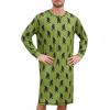 imageSWOMOG Mens Nightgown Long Sleeve Lounge Sleep Henley Shirt Pajama Big ampamp Tall Nightshirt Comfy Nightwear SXXLArmy Green Bigfoot
