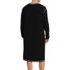 imageSWOMOG Mens Nightgown Long Sleeve Lounge Sleep Henley Shirt Pajama Big ampamp Tall Nightshirt Comfy Nightwear SXXLBlack