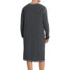 imageSWOMOG Mens Nightgown Long Sleeve Lounge Sleep Henley Shirt Pajama Big ampamp Tall Nightshirt Comfy Nightwear SXXLDeep Grey