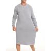 imageSWOMOG Mens Nightgown Long Sleeve Lounge Sleep Henley Shirt Pajama Big ampamp Tall Nightshirt Comfy Nightwear SXXLGery
