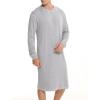 imageSWOMOG Mens Nightgown Long Sleeve Lounge Sleep Henley Shirt Pajama Big ampamp Tall Nightshirt Comfy Nightwear SXXLGery
