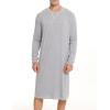 imageSWOMOG Mens Nightgown Long Sleeve Lounge Sleep Henley Shirt Pajama Big ampamp Tall Nightshirt Comfy Nightwear SXXLGery