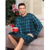 imageSWOMOG Mens Nightgown Long Sleeve Lounge Sleep Henley Shirt Pajama Big ampamp Tall Nightshirt Comfy Nightwear SXXLGreen Black Plaid