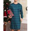 imageSWOMOG Mens Nightgown Long Sleeve Lounge Sleep Henley Shirt Pajama Big ampamp Tall Nightshirt Comfy Nightwear SXXLGreen Black Plaid