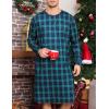 imageSWOMOG Mens Nightgown Long Sleeve Lounge Sleep Henley Shirt Pajama Big ampamp Tall Nightshirt Comfy Nightwear SXXLGreen Black Plaid