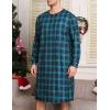 imageSWOMOG Mens Nightgown Long Sleeve Lounge Sleep Henley Shirt Pajama Big ampamp Tall Nightshirt Comfy Nightwear SXXLGreen Black Plaid
