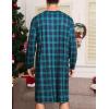 imageSWOMOG Mens Nightgown Long Sleeve Lounge Sleep Henley Shirt Pajama Big ampamp Tall Nightshirt Comfy Nightwear SXXLGreen Black Plaid
