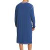imageSWOMOG Mens Nightgown Long Sleeve Lounge Sleep Henley Shirt Pajama Big ampamp Tall Nightshirt Comfy Nightwear SXXLNavy