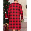 imageSWOMOG Mens Nightgown Long Sleeve Lounge Sleep Henley Shirt Pajama Big ampamp Tall Nightshirt Comfy Nightwear SXXLRed Black Plaid
