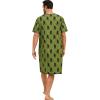 imageSWOMOG Mens Nightshirt Short Sleeve Nightgown Soft Loose Sleepwear Lightweight Nightwear Comfy Henley Sleep Shirt SXXLArmy Green Bigfoot