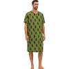 imageSWOMOG Mens Nightshirt Short Sleeve Nightgown Soft Loose Sleepwear Lightweight Nightwear Comfy Henley Sleep Shirt SXXLArmy Green Bigfoot