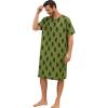 imageSWOMOG Mens Nightshirt Short Sleeve Nightgown Soft Loose Sleepwear Lightweight Nightwear Comfy Henley Sleep Shirt SXXLArmy Green Bigfoot