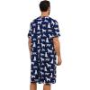 imageSWOMOG Mens Nightshirt Short Sleeve Nightgown Soft Loose Sleepwear Lightweight Nightwear Comfy Henley Sleep Shirt SXXLNavy Blue Dogs