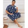 imageSWOMOG Mens Nightshirt Short Sleeve Nightgown Soft Loose Sleepwear Lightweight Nightwear Comfy Henley Sleep Shirt SXXLNavy Blue Dogs