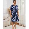 imageSWOMOG Mens Nightshirt Short Sleeve Nightgown Soft Loose Sleepwear Lightweight Nightwear Comfy Henley Sleep Shirt SXXLNavy Blue Dogs
