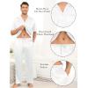 imageSWOMOG Mens Satin Pajama Set Short Sleeve Classic Sleepwear Button Down Silky Loungewear with Long PantsZ  Solid White  With Drawstrings