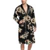 imageSWOMOG Mens Satin Robe Silky Kimono Bathrobe with Shorts Set Lightweight Soft Loungewear NightwearBlack Dragon