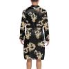 imageSWOMOG Mens Satin Robe Silky Kimono Bathrobe with Shorts Set Lightweight Soft Loungewear NightwearBlack Dragon