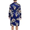 imageSWOMOG Mens Satin Robe Silky Kimono Bathrobe with Shorts Set Lightweight Soft Loungewear NightwearBlue Dragon