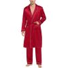 imageSWOMOG Mens Satin Robe Silky Kimono Bathrobe with Shorts Set Lightweight Soft Loungewear NightwearZlong Sleevereda
