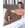 imageSWOMOG Mens Satin Silk Pajama Pant Long Pj Bottoms Soft Lounge Sleep Pants with PocketsA Leopard Print