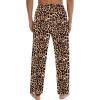 imageSWOMOG Mens Satin Silk Pajama Pant Long Pj Bottoms Soft Lounge Sleep Pants with PocketsA Leopard Print