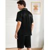 imageSWOMOG Mens Silk Pajama Set 2 Pieces Short Sleeve Soft Satin Sleepwear Button Down PjBlack
