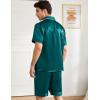 imageSWOMOG Mens Silk Pajama Set 2 Pieces Short Sleeve Soft Satin Sleepwear Button Down PjGreen