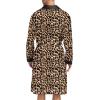 imageSWOMOG Mens Satin Robe with Shorts Set Silky Kimono Bathrobe Lightweight Soft SleepwearLeopard
