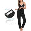 imageSWOMOG Maternity Nursing Robe Set 3 Piece Breastfeeding Pajamas 3 in 1 Labor Delivery Sleevless TopsampampLong Pants Pregnancy PjsBlack Grey