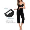 imageSWOMOG Maternity Nursing Robe Set 3 Piece Breastfeeding Pajamas 3 in 1 Labor Delivery Sleevless TopsampampLong Pants Pregnancy PjsZ Capricarbon Black